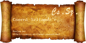 Cserni Szilamér névjegykártya